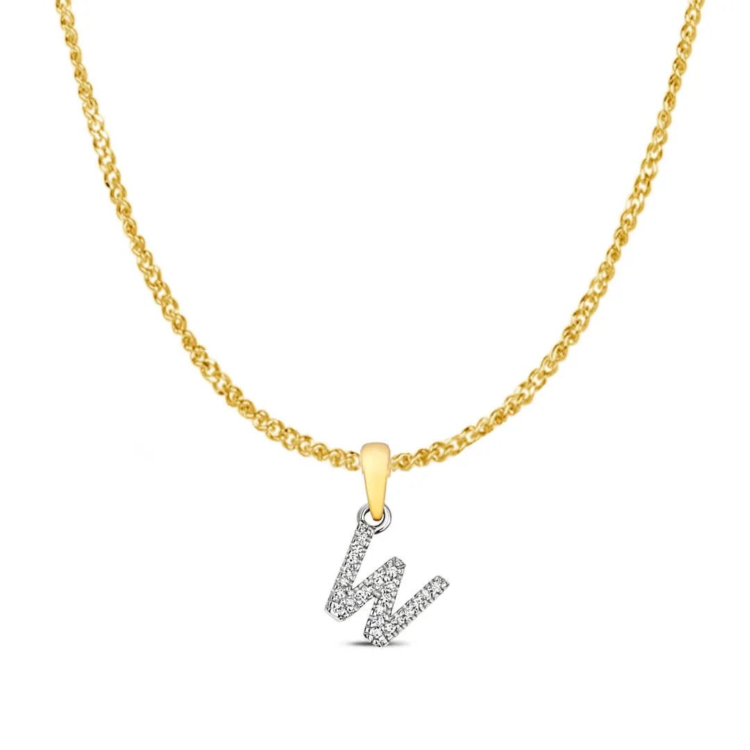 Diamond Initial Necklace | Solid 9 Carat Gold Charm | A to Z