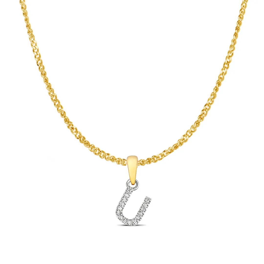 Diamond Initial Necklace | Solid 9 Carat Gold Charm | A to Z