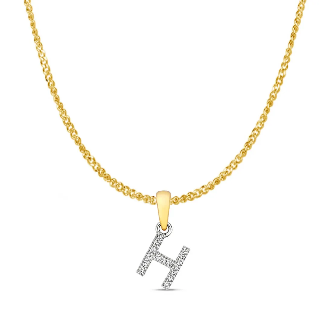 Diamond Initial Necklace | Solid 9 Carat Gold Charm | A to Z