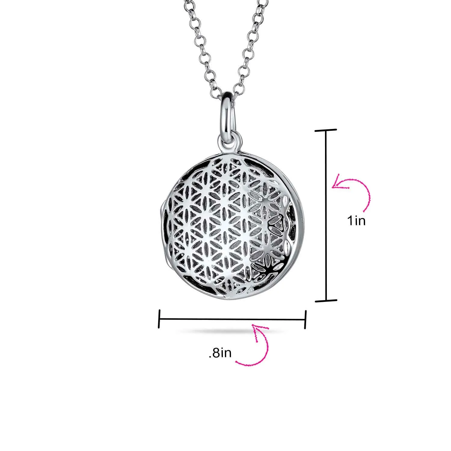 Dome Aromatherapy Diffuser Silver Locket Necklace for Essential Oils or Photos