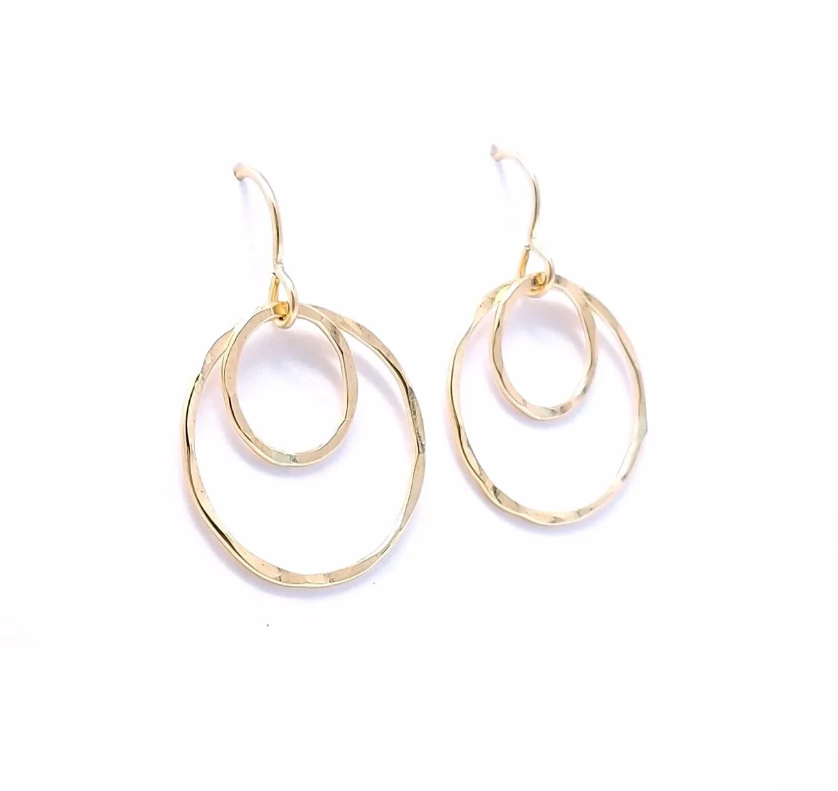 double ring earring - gold-filled