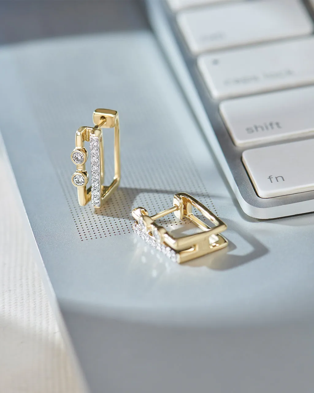 Duo Rectangle Diamond Hoops