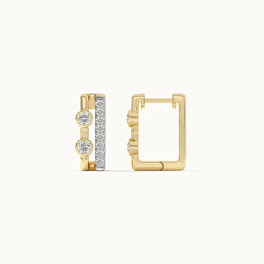 Duo Rectangle Diamond Hoops