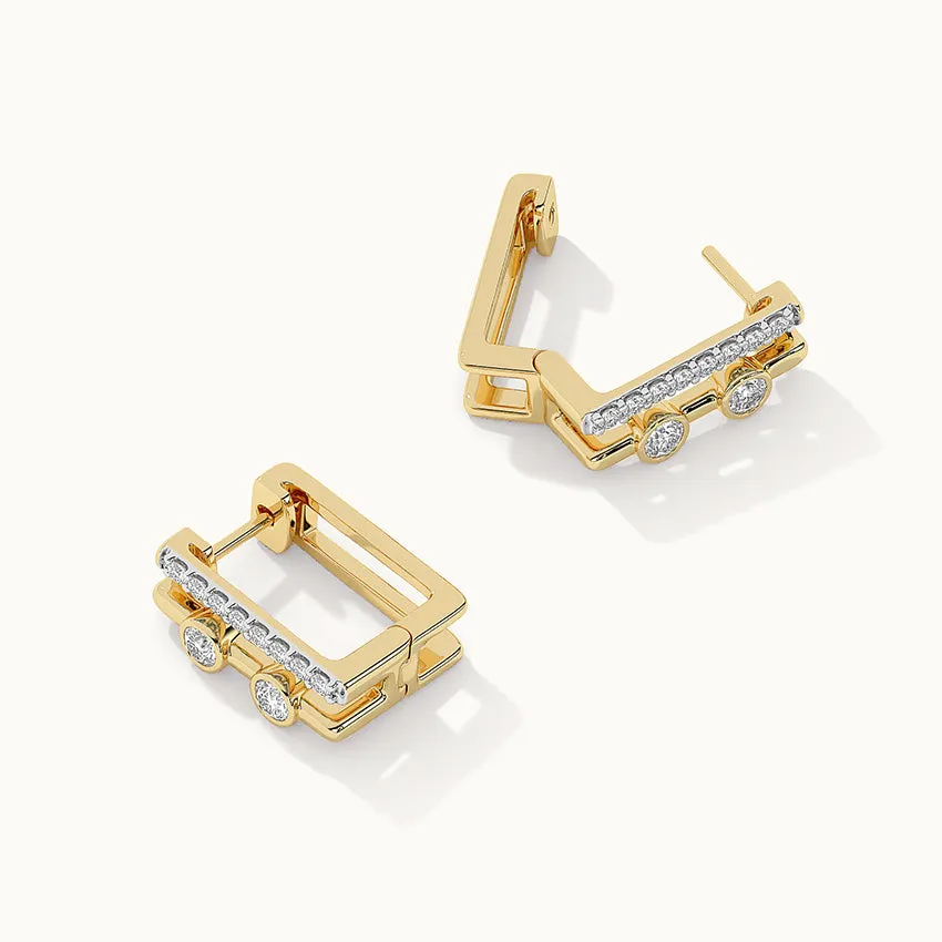 Duo Rectangle Diamond Hoops