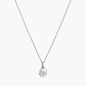 Engravable Oval Mini Locket Necklace in Silver