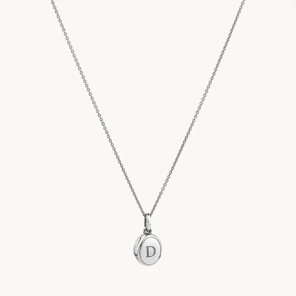 Engravable Oval Mini Locket Necklace in Silver