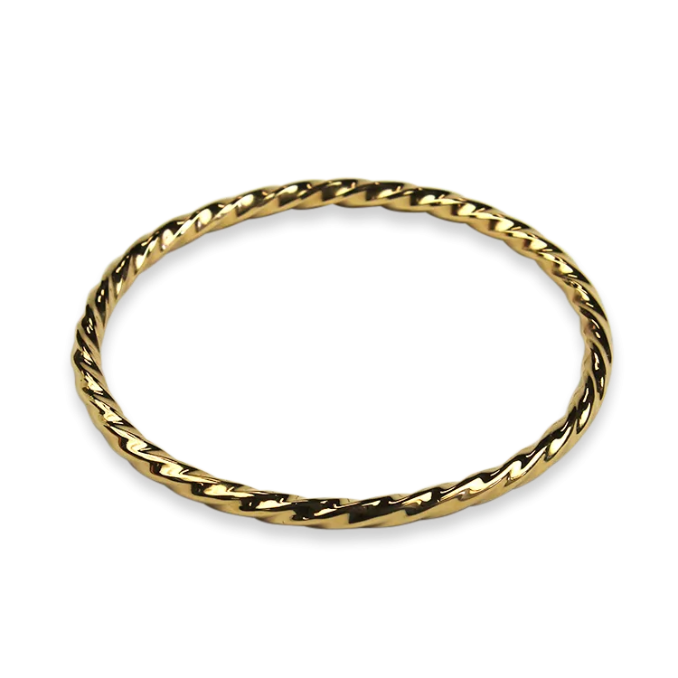 Estate 14K Yellow Slip-On Twist Bangle Bracelet