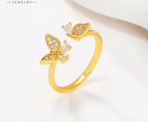 Fashion fairy butterfly index finger ring niche design high-end light luxury zirconium personalized ring