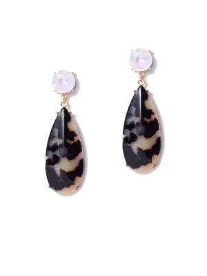 Faux-Tortoise Oval Drop Earring