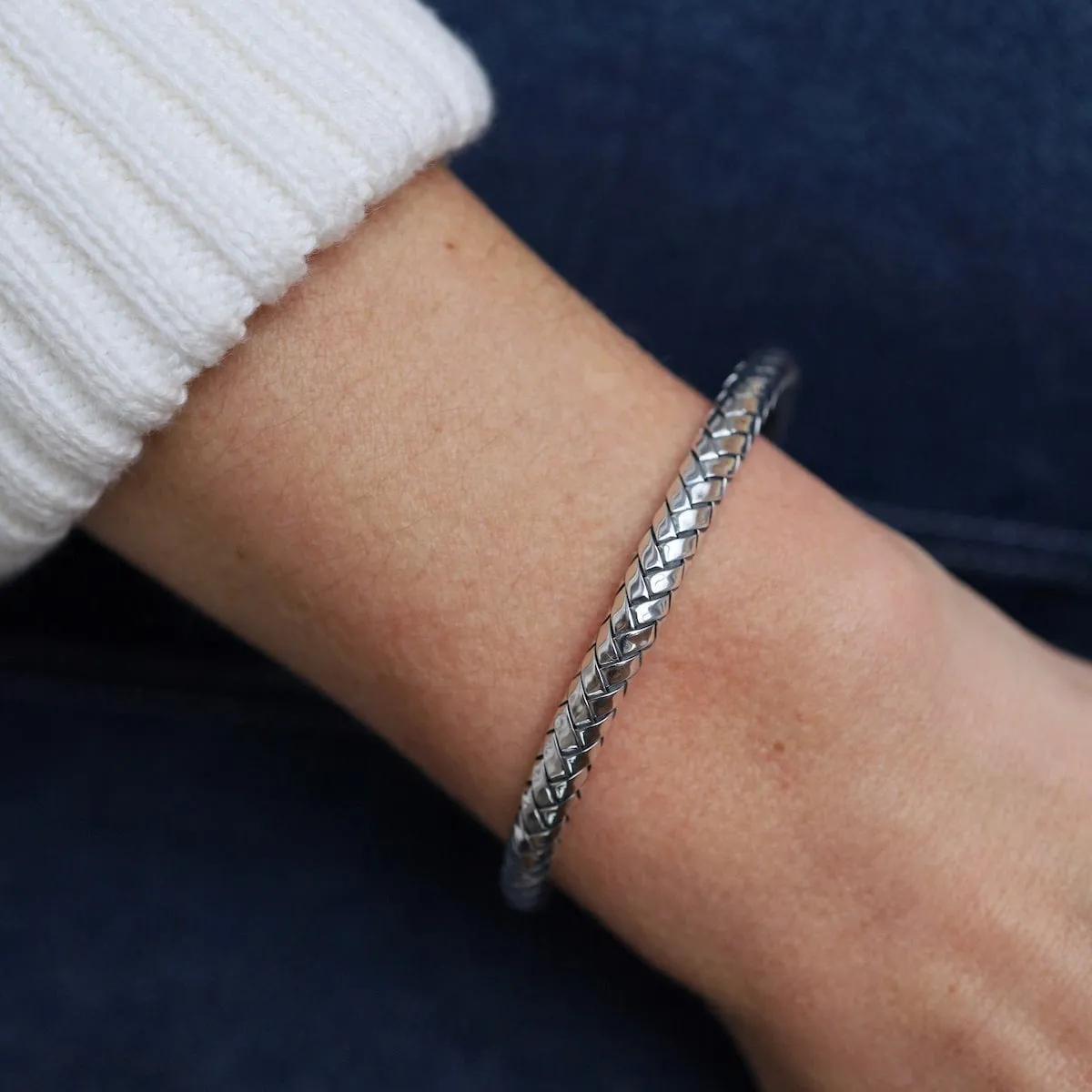 Fine Woven Sterling Silver Cuff