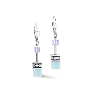 GeoCUBE® Iconic earrings aqua-lilc