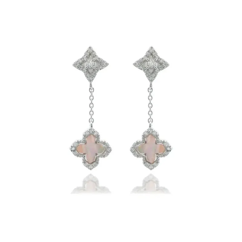 Georgini Sydney Soiree Fairwater Mother of Pearl Drop Earrings - Silver