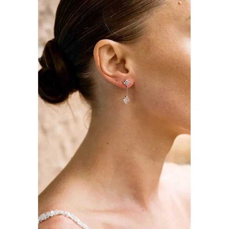 Georgini Sydney Soiree Fairwater Mother of Pearl Drop Earrings - Silver