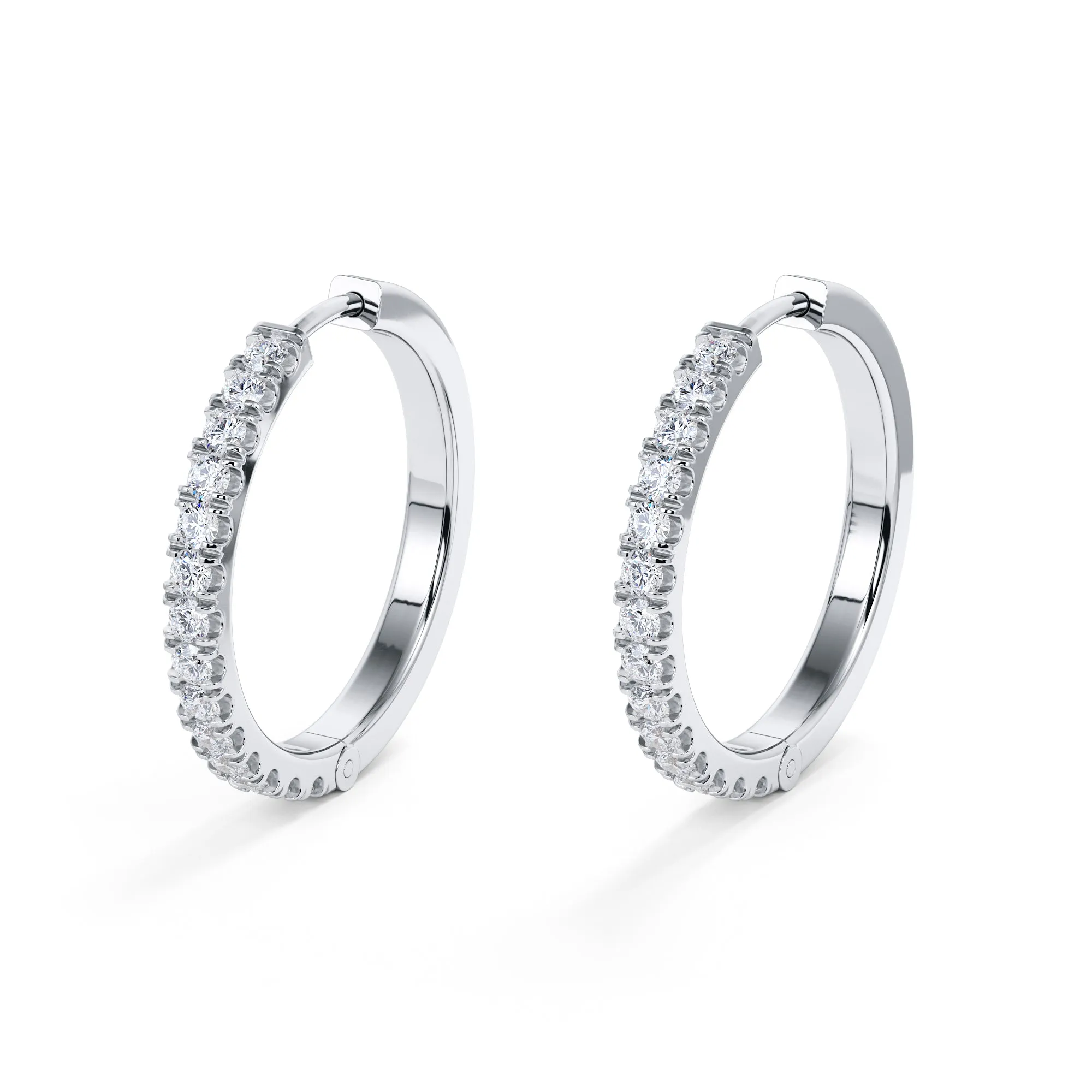 Glittering Snow Lever Back Earrings 1 Natural Diamonds in White Gold