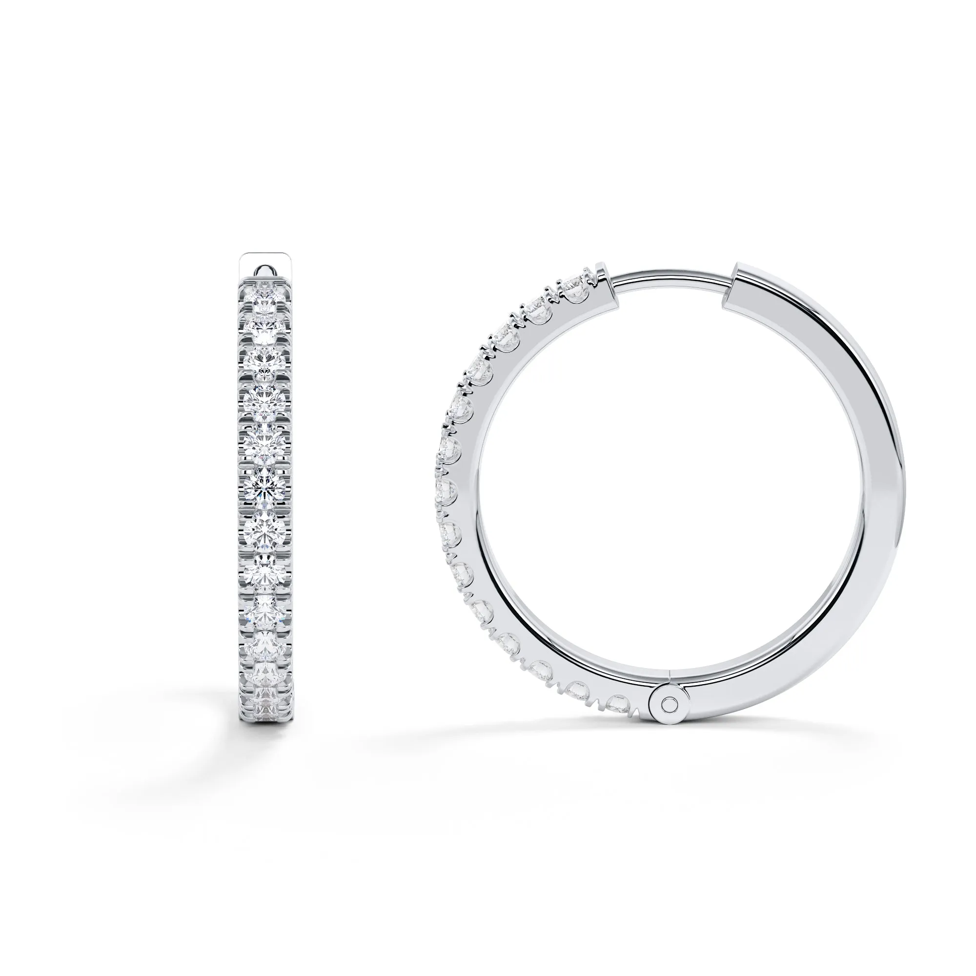 Glittering Snow Lever Back Earrings 1 Natural Diamonds in White Gold