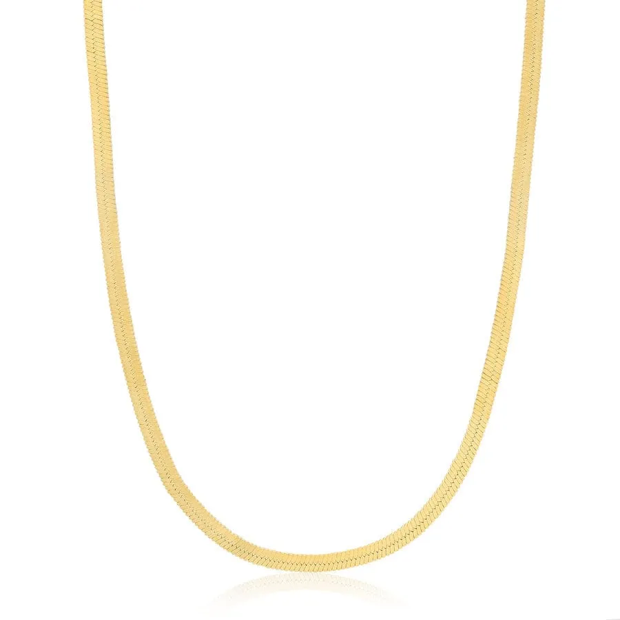 Gold Flat Snake Chain Necklace