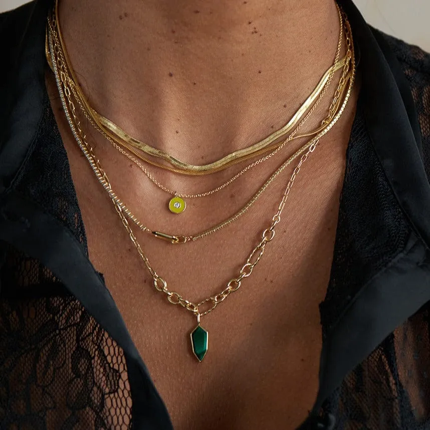 Gold Flat Snake Chain Necklace