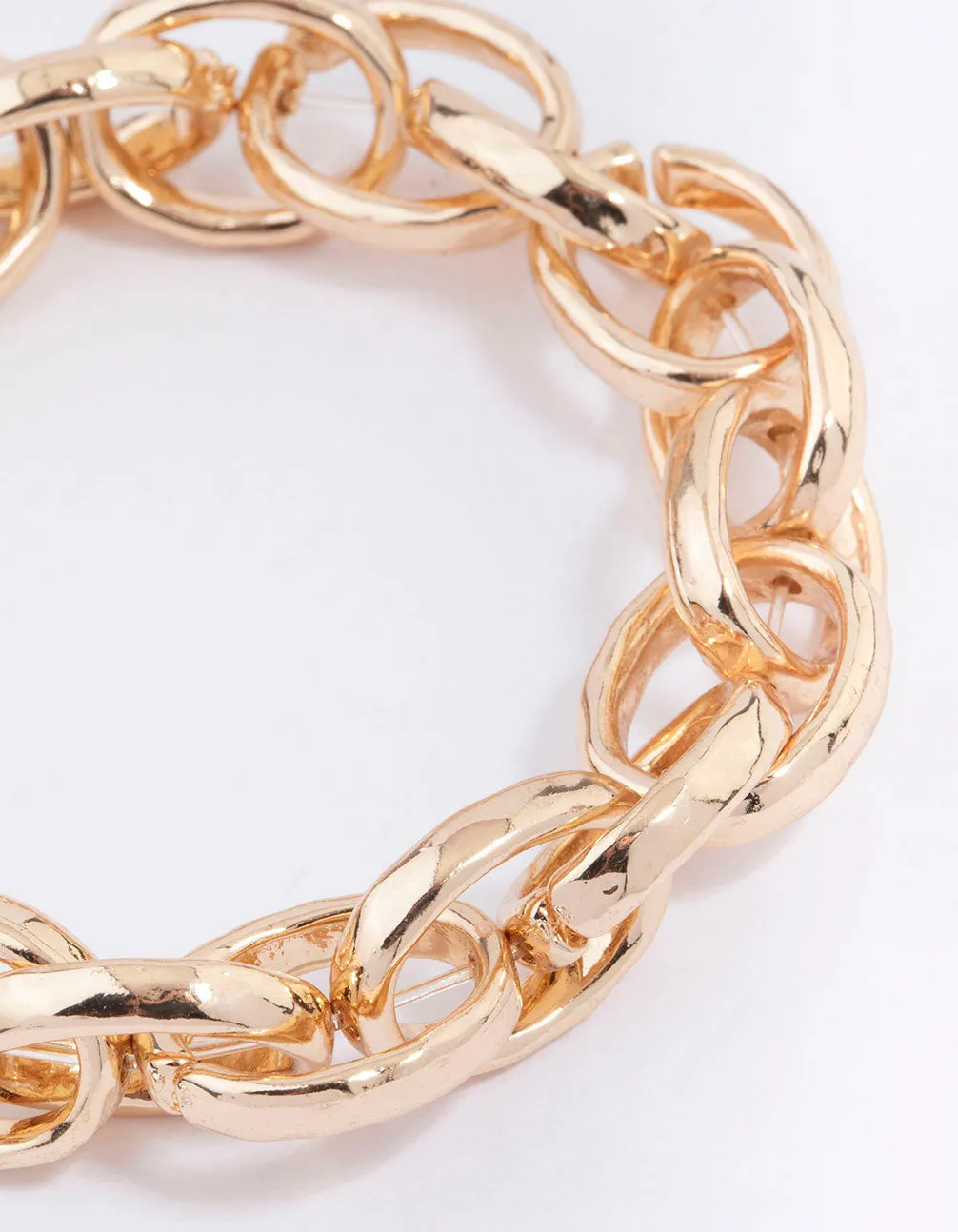 Gold Large Chain Stretch Bracelet