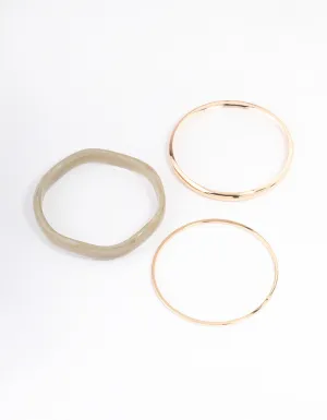 Gold Organic Shape Bangle Pack