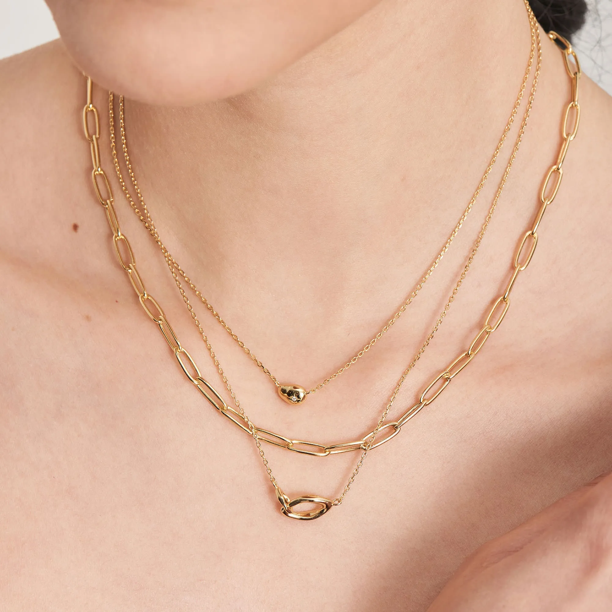 Gold Paperclip Chunky Chain Necklace