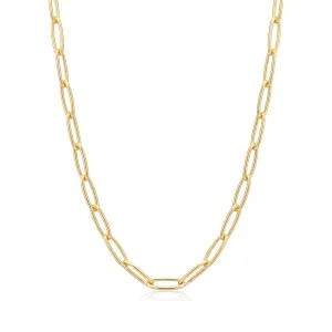 Gold Paperclip Chunky Chain Necklace