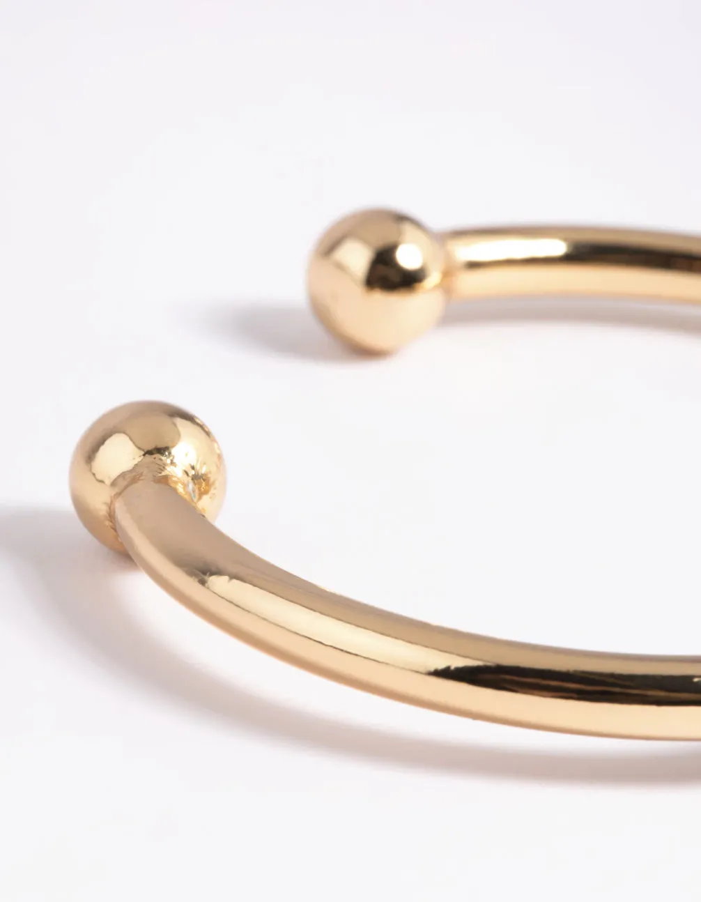 Gold Plated Flat Cuff Bangle Bracelet