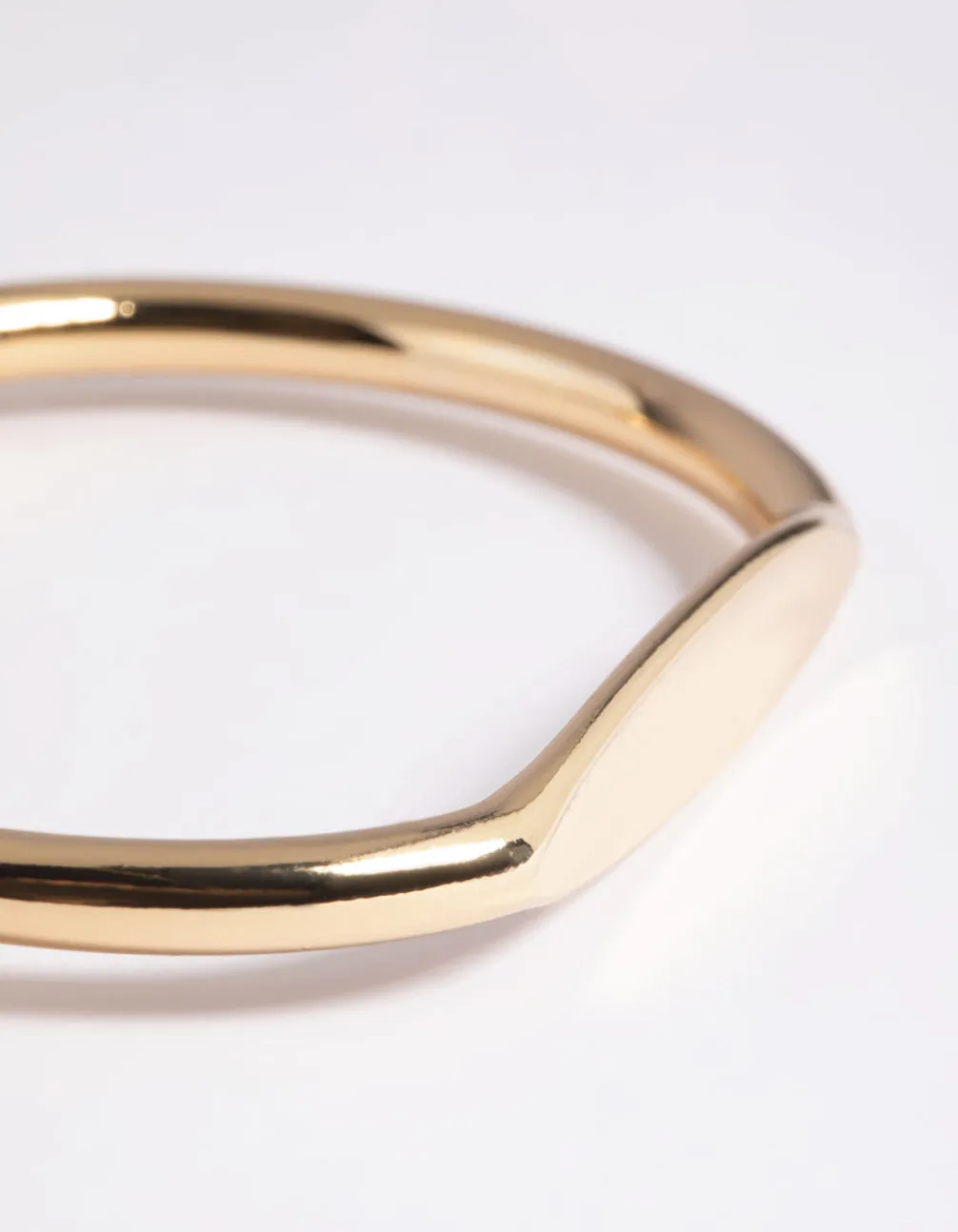 Gold Plated Flat Cuff Bangle Bracelet