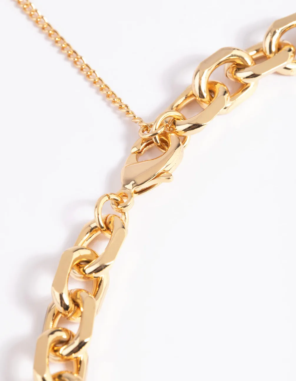 Gold Plated Fob Chain Necklace