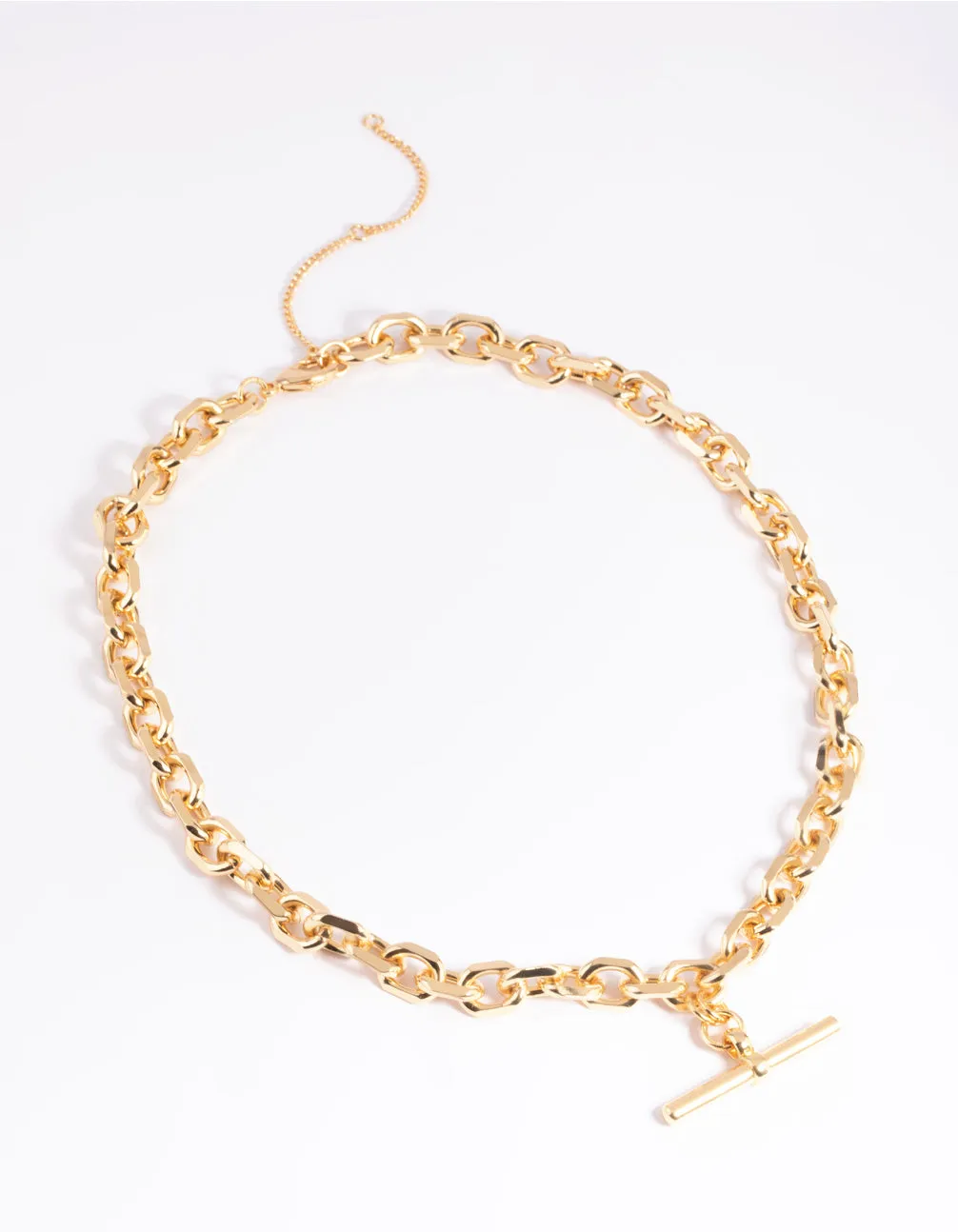 Gold Plated Fob Chain Necklace