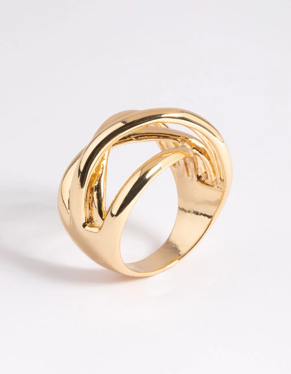 Gold Plated Knotted Statement Ring