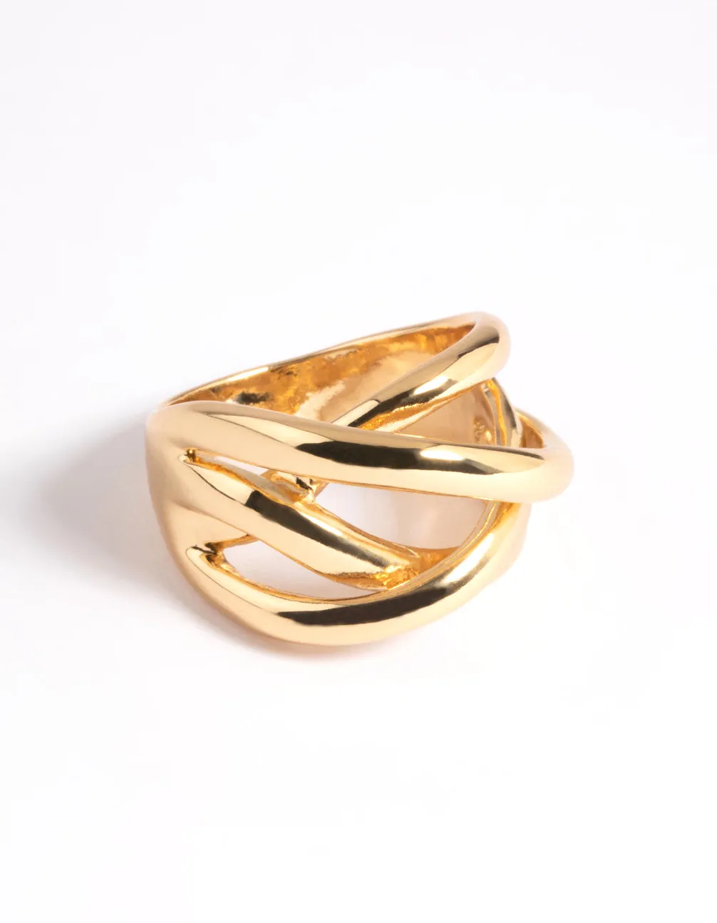 Gold Plated Knotted Statement Ring