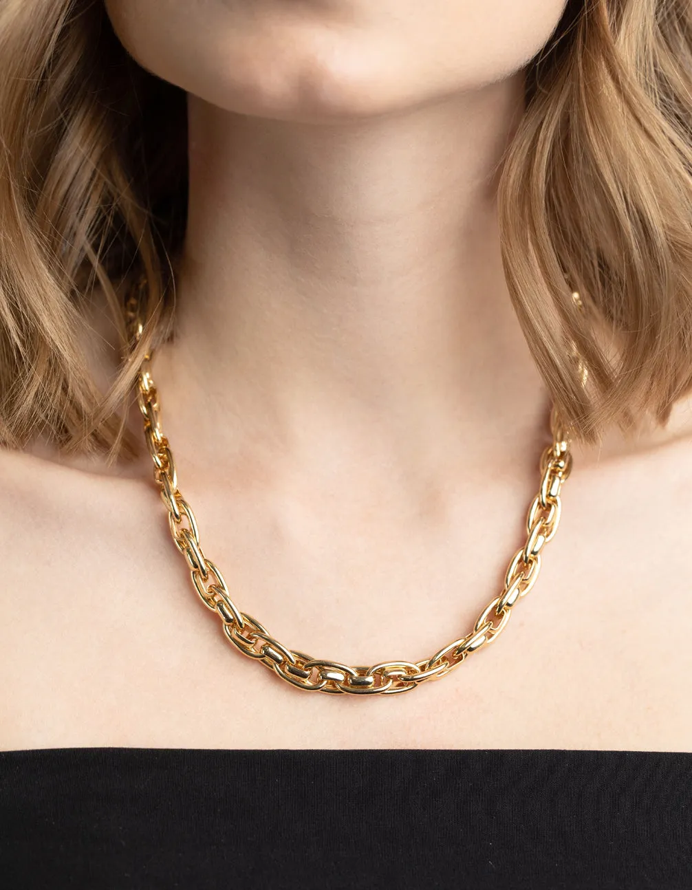 Gold Plated Twisted Chain Necklace