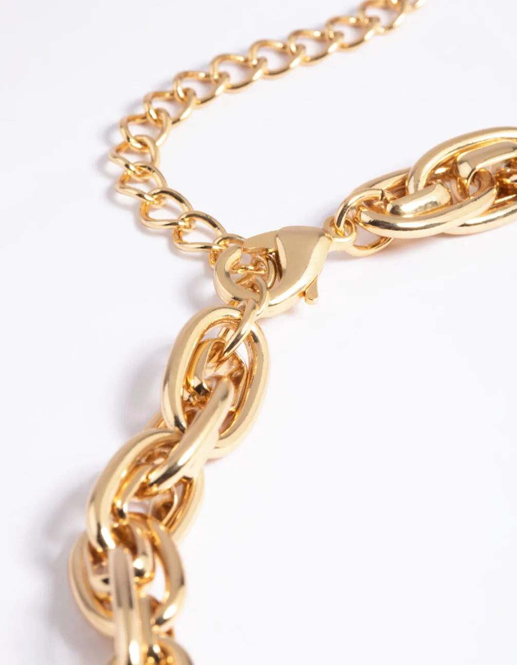 Gold Plated Twisted Chain Necklace