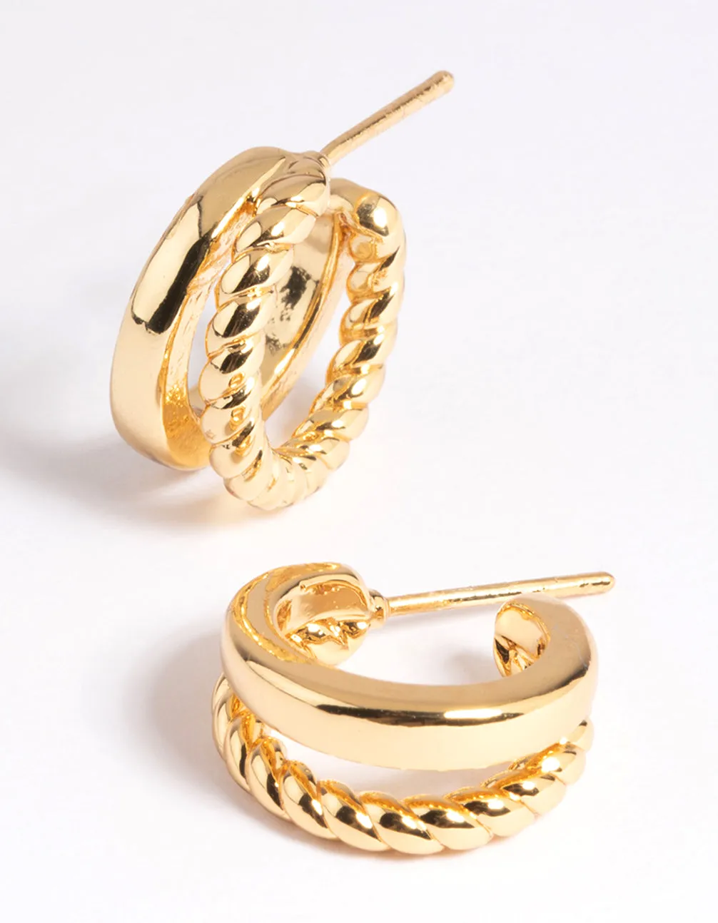 Gold Plated Twisted Hoop Earrings