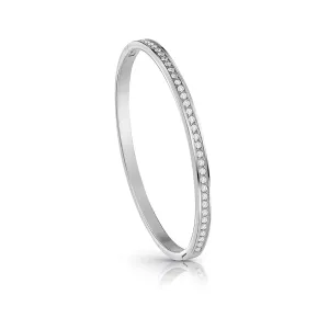 GUESS Silver Plated Crystal Pave Bangle