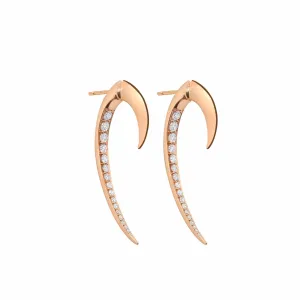 Hook Fine Earrings - 18ct Rose Gold & Diamond