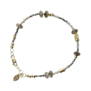 J & I Simple Elegance Labradorite Bead Bracelet