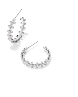 Jada Small Hoop Earring in Rhodium White Crystal