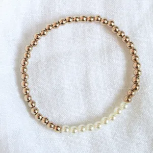 Kinsey Designs | Liam Pearl Gold Tone Stretch Bracelet