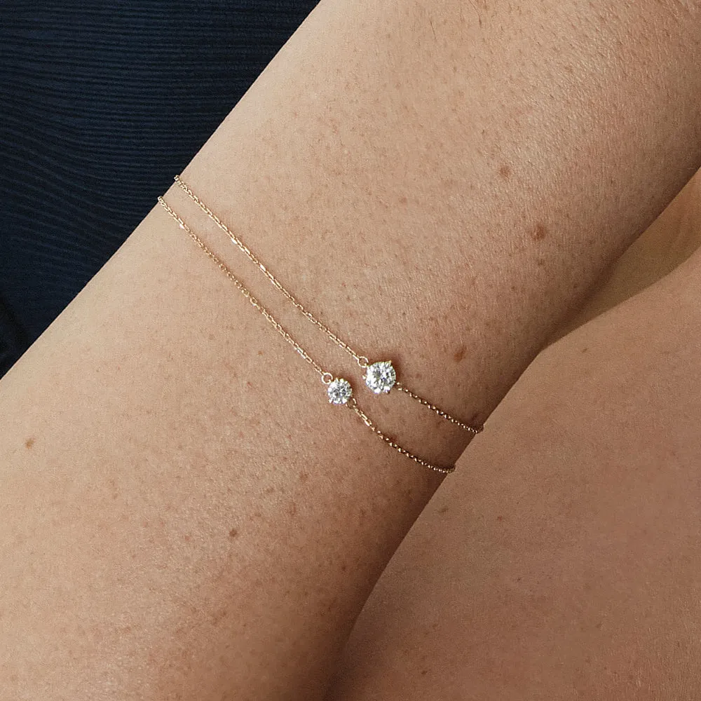 Laboratory-Grown Diamond 0.20ct Round Bracelet in 10k Gold