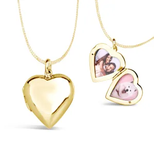 Large 2 Photo Heart Locket  Gold   Photos