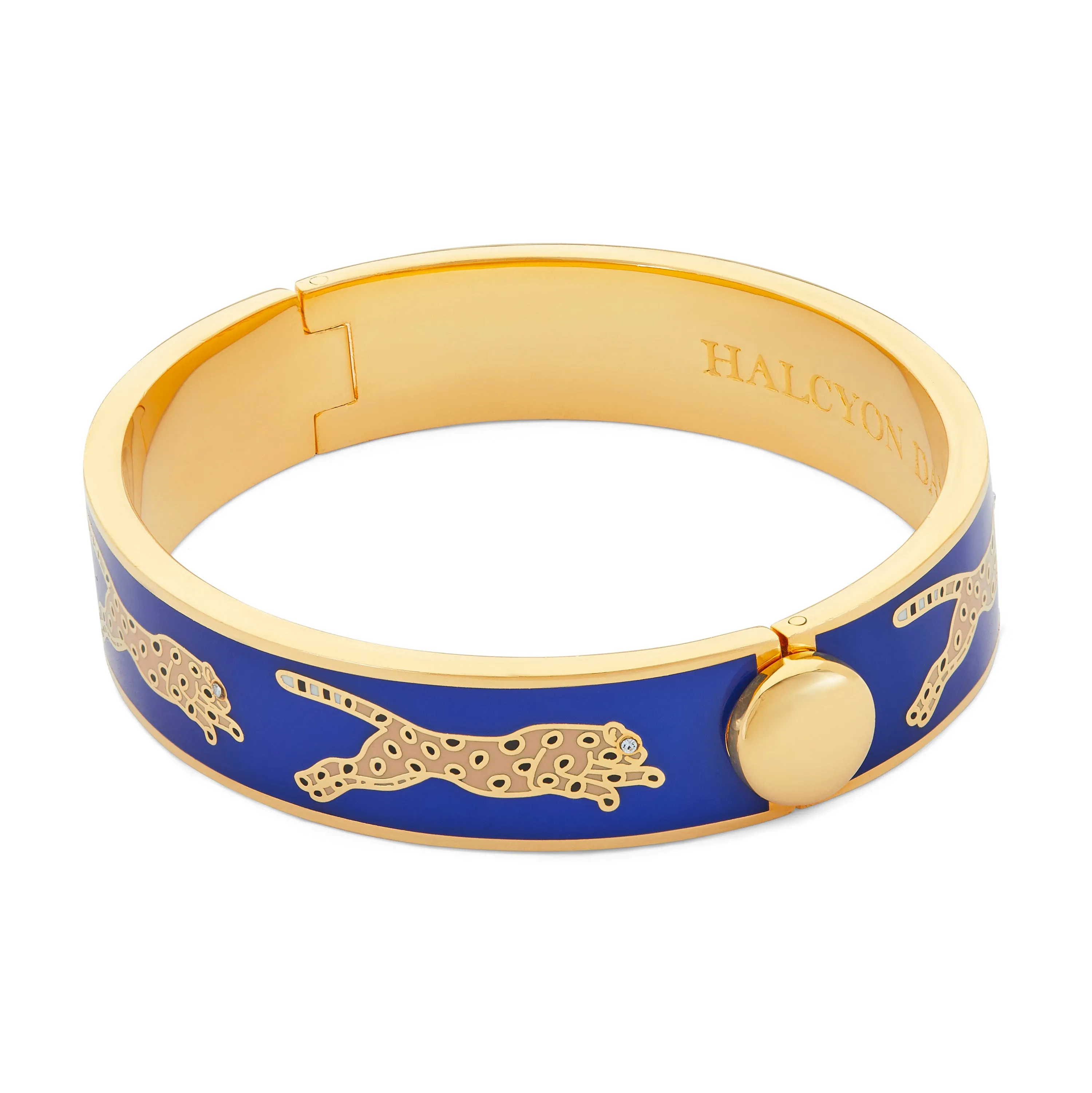 Leopard Cobalt & Gold Bangle