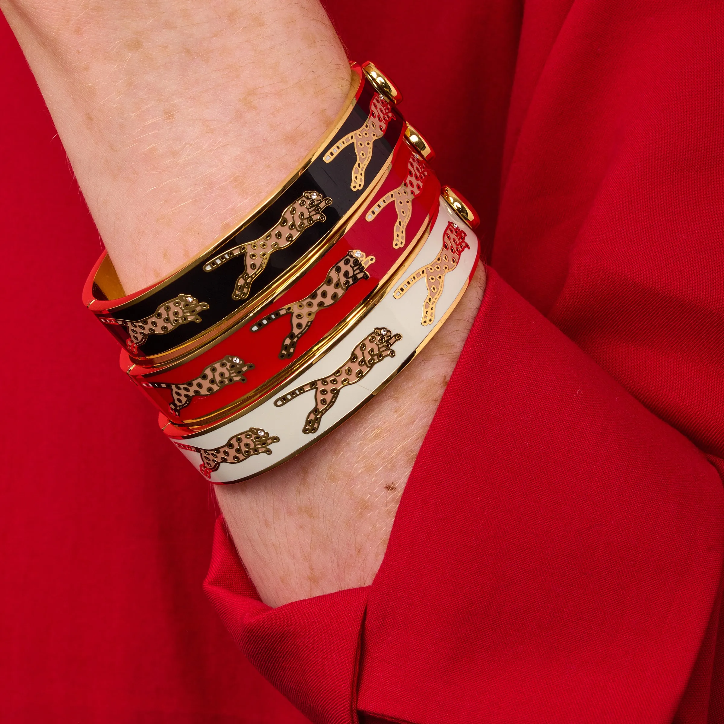 Leopard Cobalt & Gold Bangle