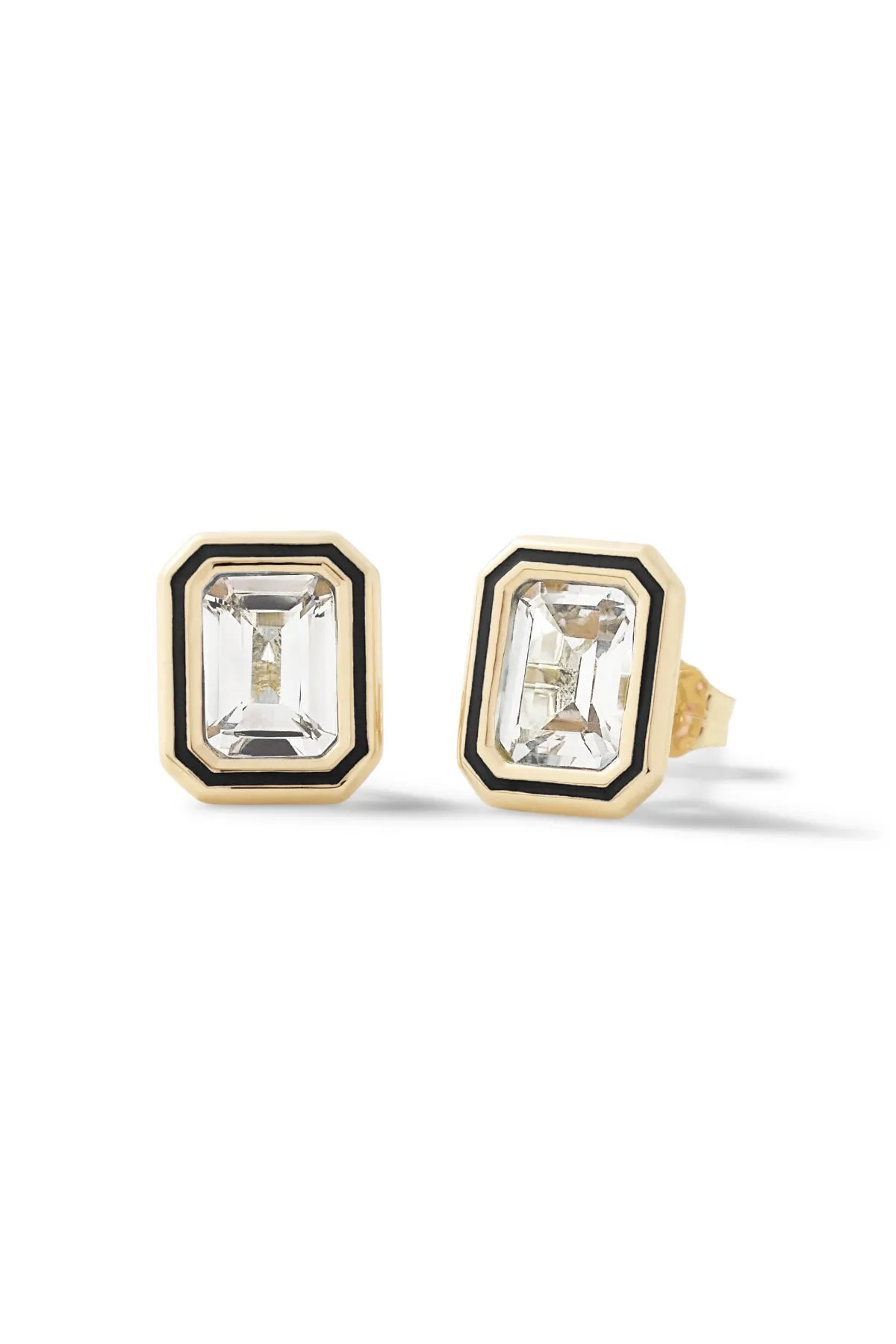 Madison Rectangle Bezel Stud Earrings