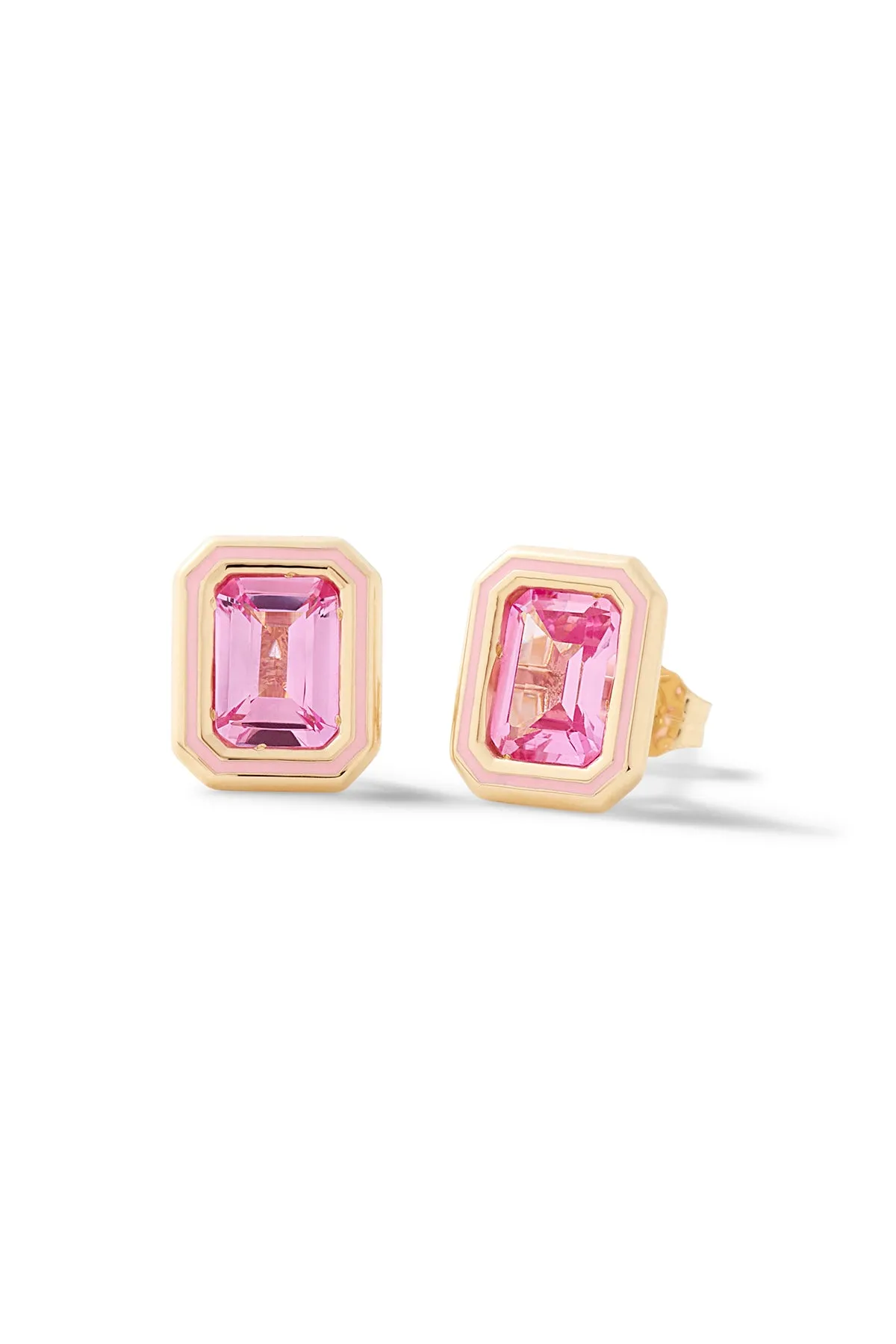 Madison Rectangle Bezel Stud Earrings