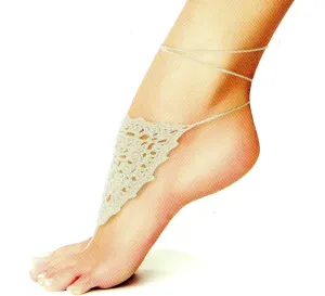 Me Moi Shield of Lace Crochet Foot Jewelry