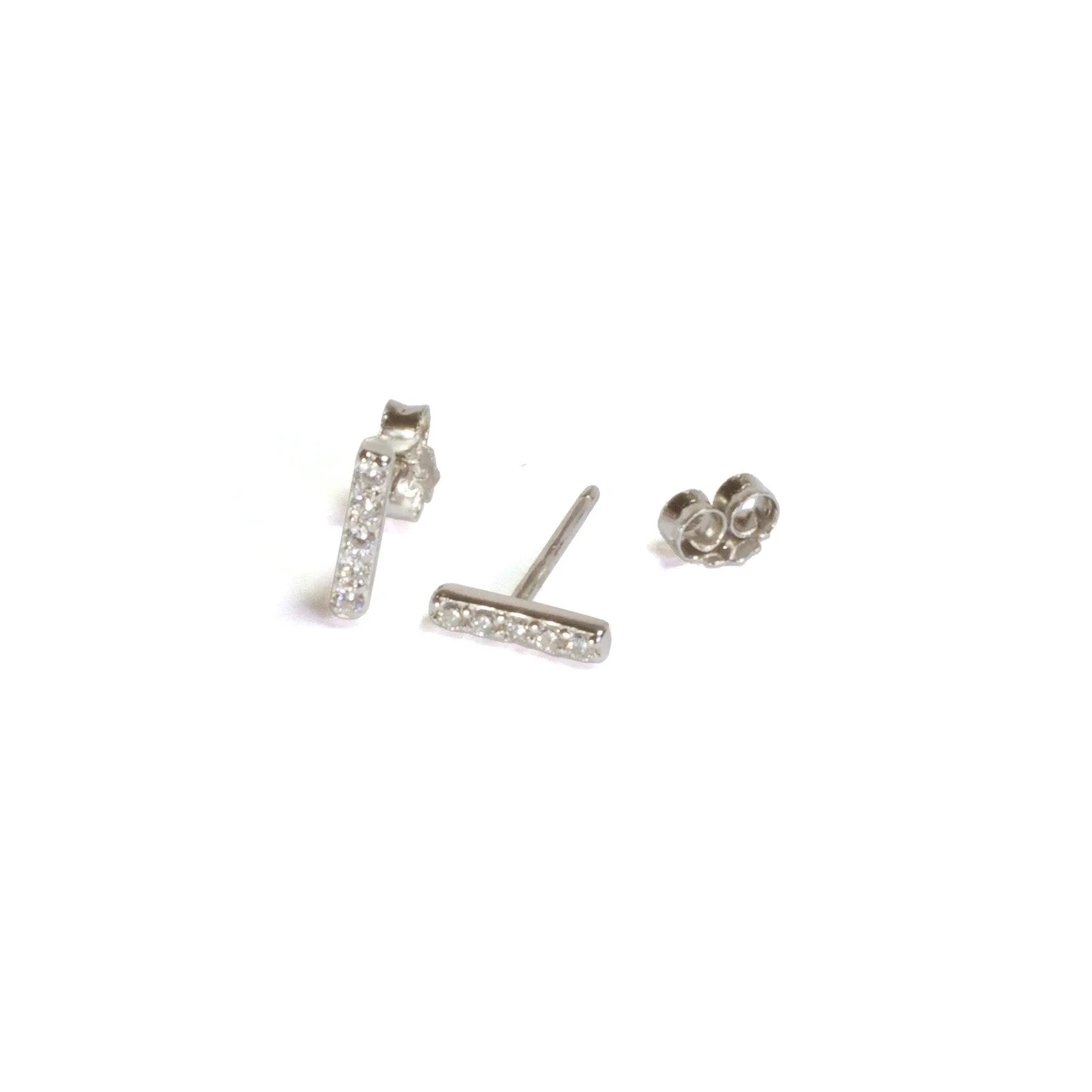 Medium CZ Bar Studs