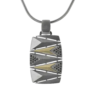 Men's Ruthenium Necklace In 14k Gold With Diamonds