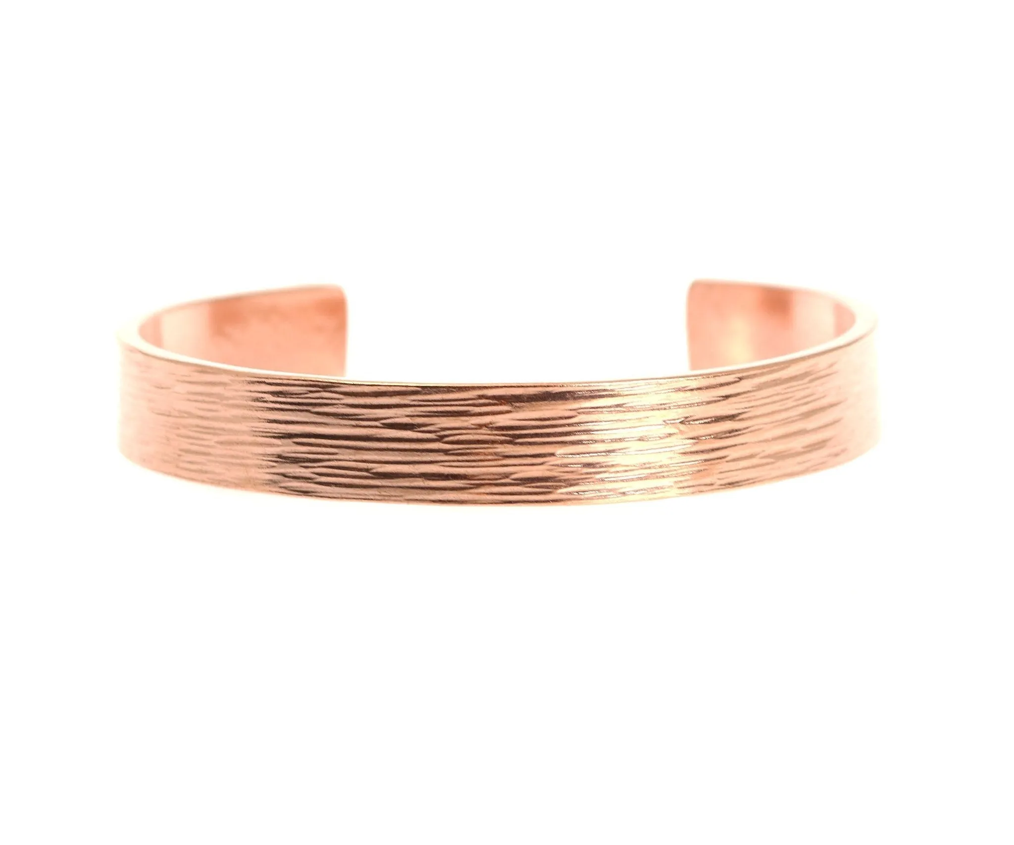 Men's Wide Bark Copper Cuff Bracelet - 10mm Wide