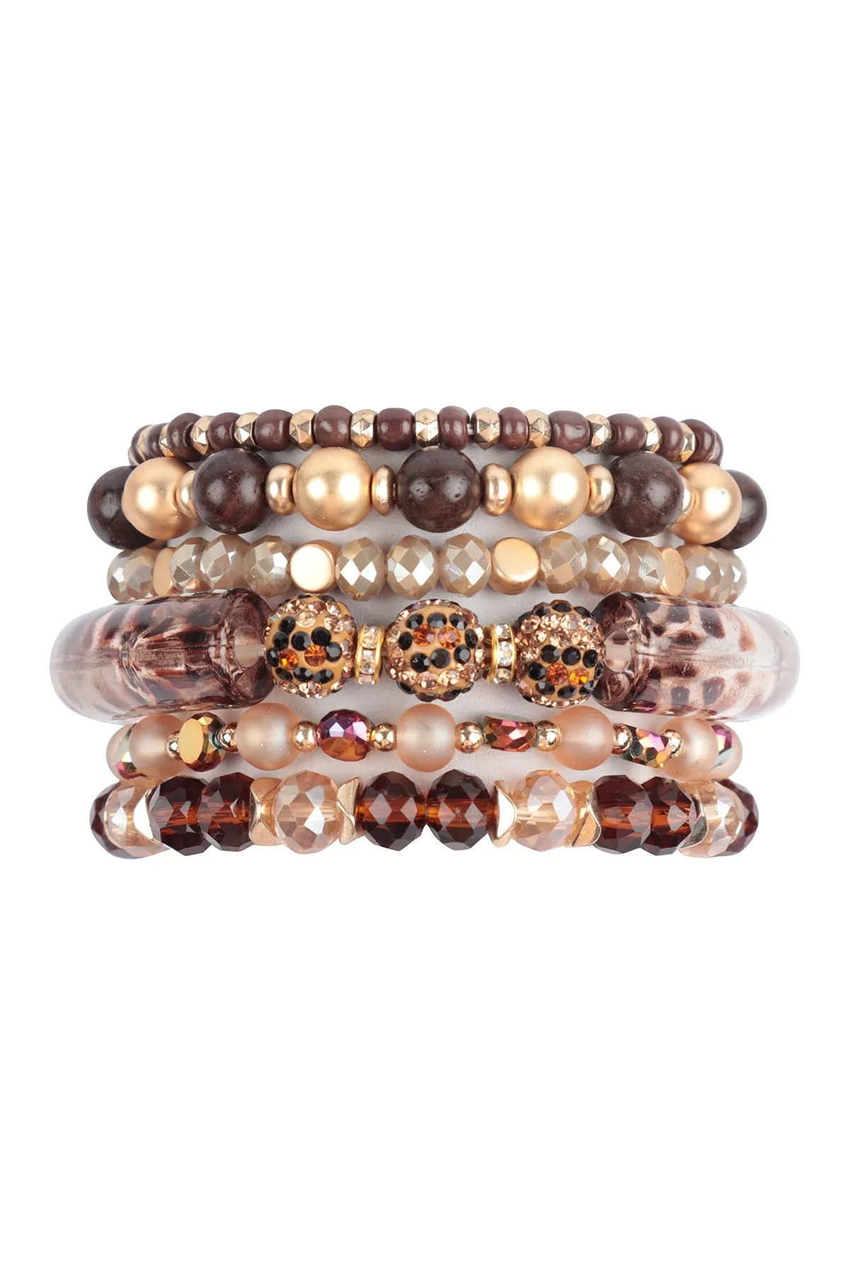 MIX WOOD BEAD, TUBULAR VERSATILE BRACELET SET